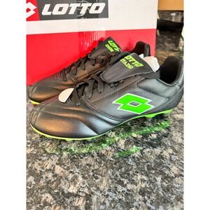 Lotto Stadio 200 III FG Mens‎ Soccer Cleats Black Spring Green 218126 1NI Sz 7.5
